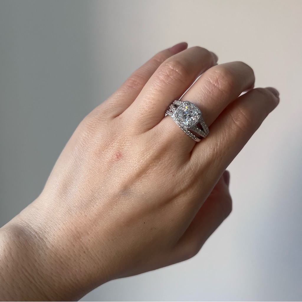 Nwt Diamonique Diamond Wedding Engagement Ring Set